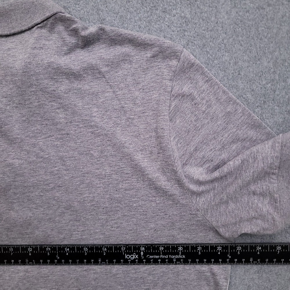 Lacoste Polo Shirt Mens XL 6 Gray Striped Pique Knit Cotton Gator Croc Logo - Picture 6 of 8